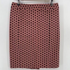 Loft Pencil Skirt Pink Polka Dot Skirt Cotton Blend 6